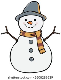 cute drawing of a snowman