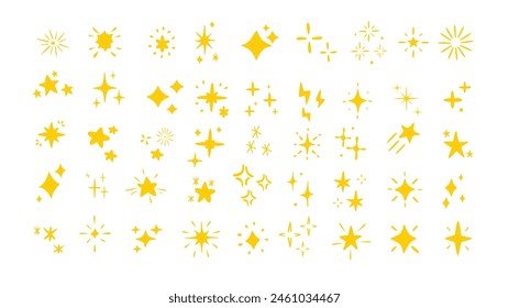 Cute drawing stars vector, star vector icons. Stars in modern simple drawing style	