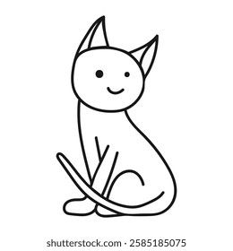 Cute drawings. A hand-drawn cat. Vector illustration