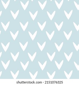 Vector de patrón sin costura dibujado por el bebé con corazones blancos. Arte para bebés ideal para tela, ropa