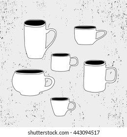 Cute drawn cup on a light background.Hand drown.