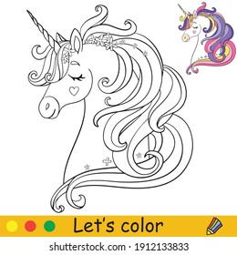 cute unicorn head coloring pages