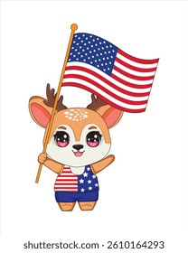 Cute Dress With American Flag Partition Vector
