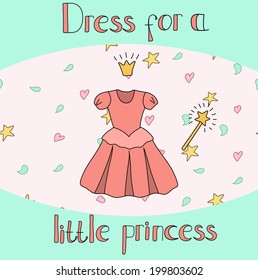 Cute dress on seamless pattern made in vector