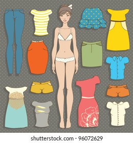 Cute Dress Up Paper Doll Body Template