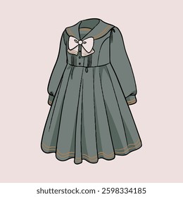 CUTE DRESS OR UNIFORM DIGITAL ILLUSTARTION
