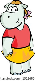 Cute dressed hippo girl kid
