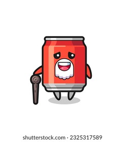 cute drink can grandpa is holding a stick , cute style design for t shirt, sticker, logo element