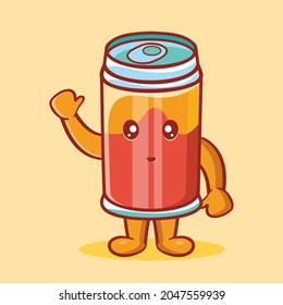 cute drink can mascot with smile gesture isolated cartoon in flat style