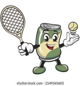 la bebida linda puede servir para la imagen de mascota de personajes vintage jugar al tenis