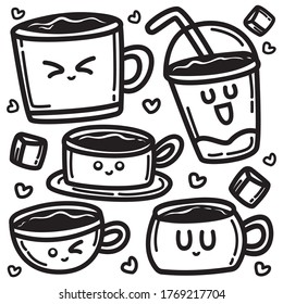 cute drink doodle design illustration