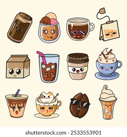 cute drink illustration vector design