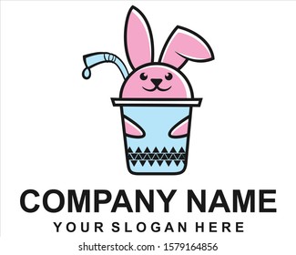 cute drinking place juice logo