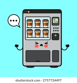 Cute drip coffee character expressing annoyance and frustration with clenched fists and a thought bubble, illustrating a common morning feeling before caffeine kicks in