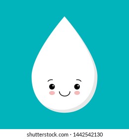 Cute Drop Of Milk. Liquid Droplet Web Icon. Flat Style For Graphic And Web Design, Modern Simple Vector Sign. Internet Concept.