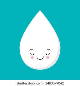 Cute Drop of milk. Liquid droplet web icon. Flat style for graphic and web design, Modern simple vector sign. Internet concept.