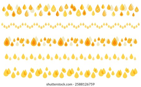 Cute drop pattern decorative line set (yellow)