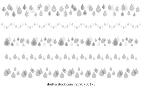 Cute drop pattern decorative line set (gray)