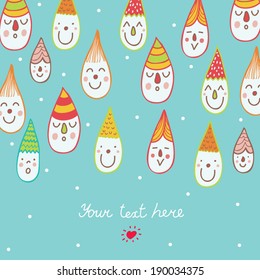 Cute drop. Vector postcard.