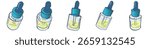 Cute Dropper Bottle Clipart Set | Pastel Lab Container Illustration | Kawaii Skincare Vial PNG