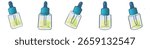 Cute Dropper Bottle Clipart Set | Pastel Lab Container Illustration | Kawaii Skincare Vial PNG