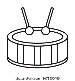 cute drum child toy flat style icon vector illustration design