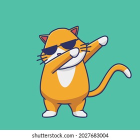 cute dubbing style cat. cartoon animal nature concept Isolated illustration. Flat Style suitable for Sticker Icon Design Premium Logo vector. Mascot Character