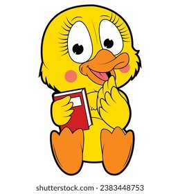 cute duck animal cartoon illustration