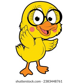 cute duck animal cartoon illustration