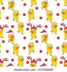 cute duck animal cartoon pattern
