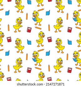 Cute Duck Animal Cartoon Pattern