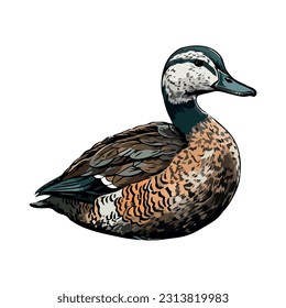 cute duck animal on white backdrop icon isolated