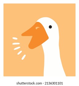 cute duck animal vector flat design
