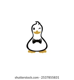 Niedliche Ente Tier Vektor Logo Template Design
