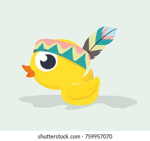 Cute duck animal in water