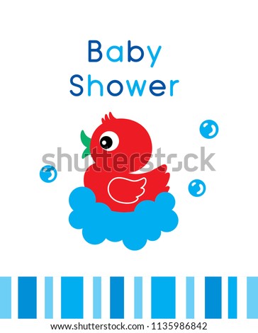 Cute Duck Baby Shower Greeting Card Stock Vector Royalty Free