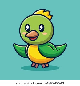 cute duck bird cartoon vector icon illustration