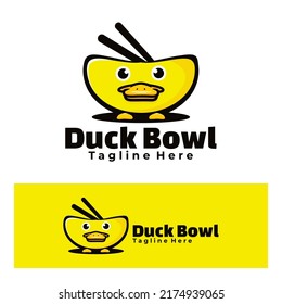 Cute duck bowl art illustration