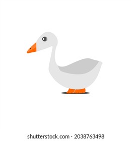 Cute duck cartoon flat illustration.