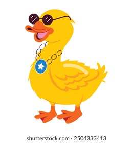 Cute Duck Cartoon Flat Stickers 
