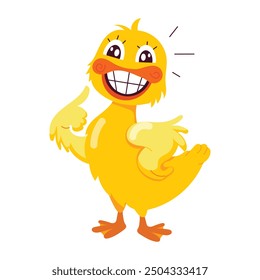 Cute Duck Cartoon Flat Stickers 
