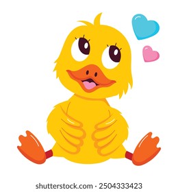 Cute Duck Cartoon Flat Stickers 
