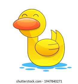 Cute-Ente-Cartoon einzeln auf weißem Hintergrund
