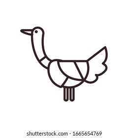 Cute duck cartoon line style icon design, Animal zoo life nature character childhood and adorable theme Vector illustration
