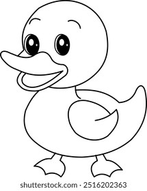 Cute duck cartoon so lovely for design coloring book