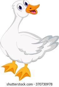 Cute duck cartoon posing
