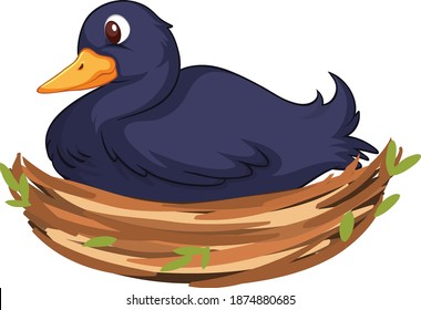 Cute duck cartoon vector art and illustration