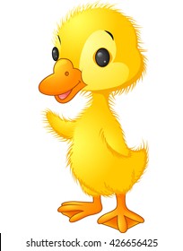Cute duck cartoon waving