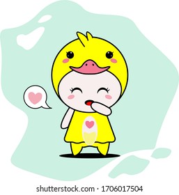 Cute Duck Character Animal Vector Mascot