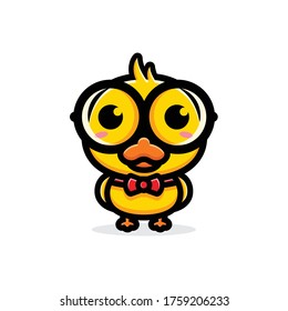 Cute Duck Character Vector Design